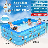 bể bơi, Bể Bơi phảo Trẻ Em 3 Tầng Hồ Bơi Tắm Cho Bé 1M35, 1m5, 1m8, 2m1 dày dặn, bền đẹp - HÀNG LOẠI 1