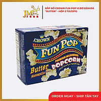 Bắp nổ Crown Fun Pop vị Bơ- hộp 3 túi/297g