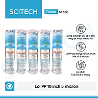 Combo 5 lõi lọc PP 10 inch 5 micron - Lõi số 1 máy lọc nước Nano/UF/RO, bộ lọc thô - Hàng chính hãng