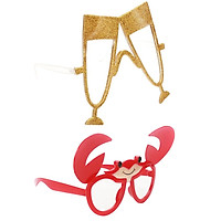 2PCS Funny Party Glasses Sunglasses Costume Champagne Glass Red Shaped