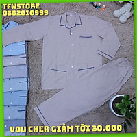Bộ pijama nam trung niên kẻ ô, sọc (pyjama kẻ, dài tay), bộ quần áo mặc nhà, bộ ngủ cho ông, cho bố