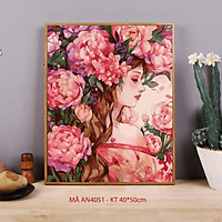 Tranh tô màu theo số sơn dầu số hóa Myart Nàng thơ AN4051