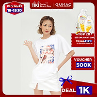 Áo thun nữ in hình cô gái, trẻ trung năng động GUMAC ATB549