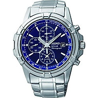 Seiko Men's Chronograph Solar Powered Watch with Stainless Steel Strap SSC141P1