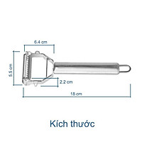 DỤNG CỤ NẠO GỌT CỦ QUẢ INOX CẦM TAY 3IN1 CÓ LƯỠI RĂNG CƯA BÀO SỢI