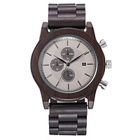 Men's Wooden Watch REDEAR Analog Quartz Watch Sandalwood Material Ultra Light Casual Watches with Calendar Vintage