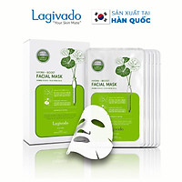 Combo 9 Mặt nạ dưỡng ẩm trắng da giúp kiềm dầu và mụn Hàn Quốc Lagivado Hydra Calming Facial Mask 23g/miếng
