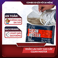 Combo 3 Gói Khăn Tẩy Giày Cao Cấp Clean Master cho giày nam, giày nữ, giày thể thao