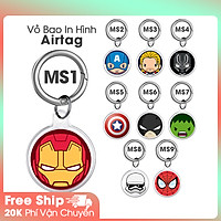 Vỏ Ốp Case Silicon Dẻo IN HÌNH Kèm Móc Hở 1 Mặt Bảo Vệ Airtag - thiết bị định vị, chống trộm - Hàng Chính Hãng