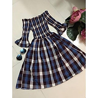 ĐẦM XOÈ CARO TRỄ VAI SALE