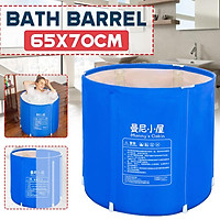 70x65cm Thicken PVC Portable Folding Bathtub Adult Foldable Bath tub Bracket Household Large Body SPA sauna Steam Barrel