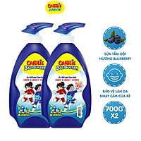Combo 2 Chai Sữa Tắm Sạch Khuẩn Carrie Junior Bacbuster cho bé Hương Blueberry ( 700g/chai)