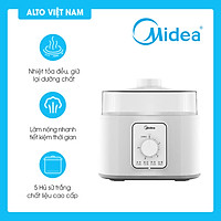 Nồi hầm cháo cách thủy nồi chưng yến MIDEA DZ16POWER502 bộ 5 hũ sứ cao cấp tiệt trùng bình sữa em bé bằng hơi nước Hàng chính hãng