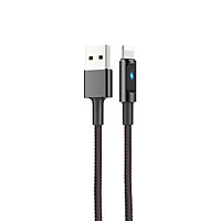 Cáp sạc nhanh 2.4A Hoco chuẩn Lightning, dây bọc dù siêu bền, có LED báo sạc, tự ngắt sạc khi pin đầy, dành cho iPhone XS max/iPhone 11/iPhone 11 Pro max, U47 - Hàng chính hãng