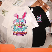 Áo phông nữ , áo thun tay lỡ form rộng chất cotton siêu mềm mịn thấm hút mồ hôi in hình thỏ C CK_1k