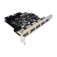 Super 5 Port USB 3.0 to PCI-E Express Expansion Card Adapter Hub 19pin