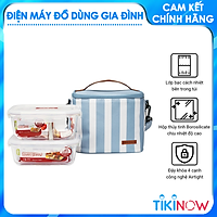 Bộ túi hộp cơm thủy tinh Lock&Lock 3EA LLG428S2