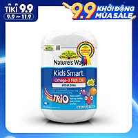 Viên uống Nature’s Way Kids Smart Omega-3 Fish Oil Trio – Bổ Sung Omega 3, DHA, EPA Cho Trẻ Từ 6 Tháng Tuổi (60 Viên)