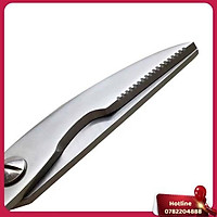 Kéo Cắt Gà Và Thịt Đa Năng Inox Có Khóa Gài Cao Cấp Tặng Kèm Miếng Lót Nồi Rửa Bát Silicol Tiện Lợi - Miễn Phí Vận Chuyển