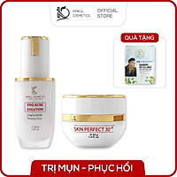 Combo giảm mụn KimKul gồm Serum Pro Acne Solution 30ML + Cream Skin Perfect 30G. Xóa mụn thâm sẹo rổ