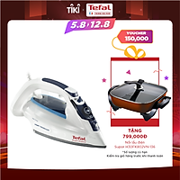 Bàn ủi hơi nước Tefal Smart Protect FV4980E0 -2600W (Trắng phối xanh) - Công nghệ tiên tiến Durilium AirGlide - Thích hợp cho mọi loại vải - Tiết kiệm năng lượng - Hàng chính hãng