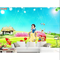 Tranh dán phòng ngủ trẻ em công chúa Eo Sa 3D