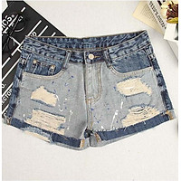 Quần shorts jean nữ phối màu Mã: QN900