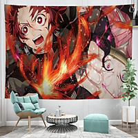Tranh Vải Thảm Treo Tường Anime Kimetsu No Yaiba Decor Phòng Chọn Lọc Những Bản Đẹp ( Tặng đèn led 7m và phụ kiện )