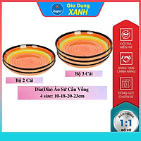 Combo 2 đĩa sứ 3 dĩa sứ Cầu Vồng 10cm - 18cm - 20cm - 23cm Anper Kiểu Dáng Hiện Đại An Toàn Sang Trọng Bộ Bát Chén Tô Đĩa Thố Dùng Gia Đình Và Nhà Hàng