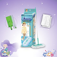 Cây Lau Nhà Đa Năng Ihomeda (1 Cán + 2 Khăn) - iHomeDa Mops for wet wipes and dry wipes ( 1 handle Free 2 long fibre dry wipes )