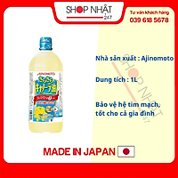 Dầu hoa cải Ajinomoto bổ sung Omega (1L) Nội địa Nhật Bản - Tặng kẹo mật ong Senjaku nguyên chất 100%