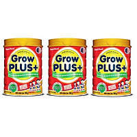 Bộ 3 Lon Sữa GrowPLUS+ Đỏ Cho Trẻ Suy Dinh Dưỡng Trên 1 Tuổi - 900g