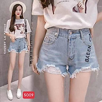 Quần short jean nữ cao cấp murad_fashion, quần bò nữ ngắn màu xanh thêu chữ đẹp phong cách HÀN QUỐC 2021 SJN5009