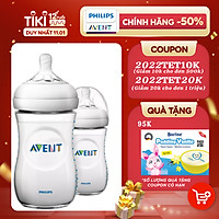 Bộ 2 Bình sữa mô phỏng tự nhiên hiệu Philips Avent (260ml) cho trẻ từ 1 tháng tuổi 693.23