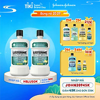 Bộ 2 Chai Nước Súc Miệng làm trắng răng LISTERINE HEALTHY BRIGHT 750mlx2 Chai