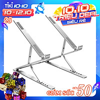 VINETTEAM Giá Đỡ Laptop Nhôm N8 Màu Bạc Thiết Kế Thông Minh 2 Tầng Điều Chỉnh Độ Cao, Gấp Gọn Và Tản Nhiệt Cho Laptop, Surface, Ipad, Macbook Cho Máy Từ 12~17inch - Hàng Chính Hãng
