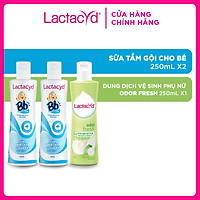 Bộ 2 chai Sữa Tắm Gội Trẻ Em Lactacyd Baby Gentle Care 250ml + 1 Dung Dịch Vệ Sinh Lactacyd Odor Fresh 250ml