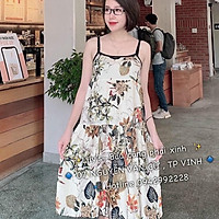 Đầm Bầu Váy Bầu suông Chất lanh Lụa Hàn Mềm, siêu mát Thấm Mồ Hôi Tốt, Freesize từ 45 đến 70Kg