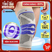 Bó gối thể thao, băng đầu gối đệm silicone, co giãn 4 chiều, thanh trợ lực lò xo GoodFit GF513K