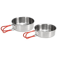 2 Bát Bằng Thép Không Gỉ Ăn Tối Cắm Trại Ngoài Trời