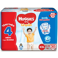 Tã Quần Huggies Dry XXL30 - Tặng 4 miếng