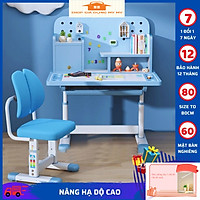 Bộ bàn ghế học sinh thông minh tiểu học có giá sách chống gù chống cận cho bé