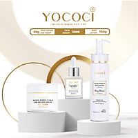 Bộ dưỡng trắng da siêu tiết kiệm Yococi giúp bạn tự tin tỏa sáng gồm 1 kem body + kem face 20g + 1 serum 20ml