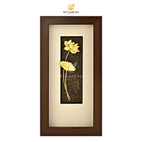 Tranh Hoa Sen dát vàng (14x28cm) MT Gold Art- Hàng chính hãng, trang trí nhà cửa, phòng làm việc, quà tặng sếp, đối tác, khách hàng, tân gia, khai trương