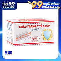 Khẩu trang y tế 4 lớp vải không dệt Hynam - (50 cái/ hộp) - Màu xanh
