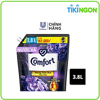 Nước Xả Làm Mềm Vải 3.8L Comfort Chăm Sóc Chuyên Sâu Giữ Màu & Bền Vải Hương Bella Đậm Đặc Một Lần Xả