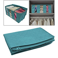 Under Bed Storage Bag Foldable Clothes Organizer Bag 3 Clear Windows Blue