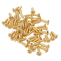 Pack of 100 Golden Guitar Pickguard Screws DIY for Electric Guitar Bass Parts, 3x12mm
