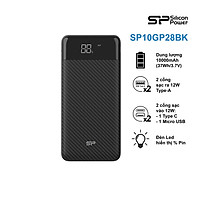 Pin sạc dự phòng Silicon Power GP28 10.000mAh vỏ carbon, hỗ trợ sạc thông minh - Hàng chính hãng