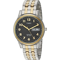 Timex Men's T2N093 Charles Street Two-Tone Extra-Long Stainless Steel Expansion Band Watch